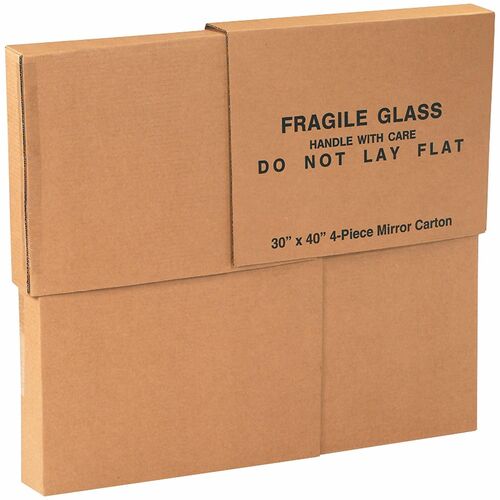 Office Depot® Brand 4-Piece Mirror Deluxe Moving Boxes, 30" x 40" x 3 1/2" - External Dimensions: 30" Length x 40" Width x 3.5" Height - Flap Closure - Standard Duty - Paper, Cardboard - Kraft - For Moving - Recycled - 1 / Each