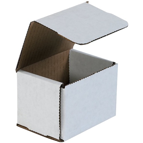 Office Depot White Corrugated Mailers, 4in x 3in x 3in, Pack Of 50 - Shipping - 3" Width x 4" Length - Flap - White - Corrugated Cardboard - 50 / Pack
