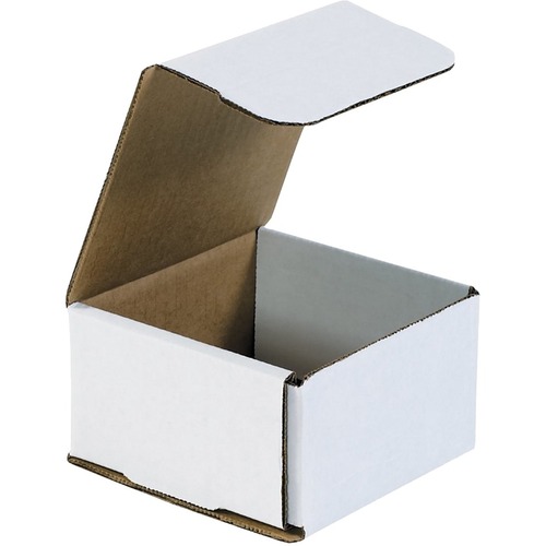 Office Depot White Corrugated Mailers, 4 3/8" x 4 3/8" x 2 1/2" , Pack Of 50 - Corrugated - 4 3/8" Width - White - Paper, Corrugated Cardboard - 50 / Pack