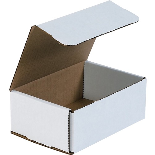 Office Depot White Corrugated Mailers, 6 1/2" x 4 1/2" x 2 1/2" ,, Pack Of 50 - Corrugated - 4 1/2" Width - White - Paper, Corrugated Cardboard - 50 / Pack