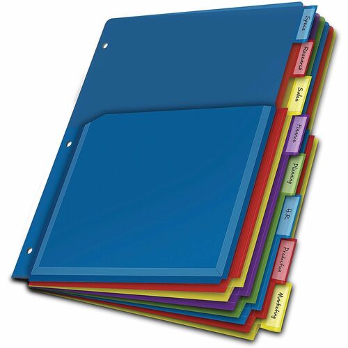 Office Depot® Brand Expanding Index Dividers, 8 Tabs, Assorted, Pack Of 8 - 8 x Divider(s) - 8 Tab(s) - Letter - 8.50" Width x 11" Length - 3 Hole Punched - Assorted Divider - Multicolor Tab(s) - 0% - 8
