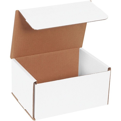 Office Depot White Corrugated Mailers, 8" x 6" x 4" , Pack Of 50 - Corrugated - 6" Width - White - Paper, Corrugated Cardboard - 50 / Pack