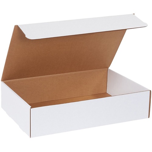 Office Depot White Literature Mailers, 17 1/8" x 11 1/8" x 4" , Pack Of 50 - Shipping - 11 1/8" Width x 17 1/8" Length - White - Paper, Cardboard, Corrugated - 50 / Pack