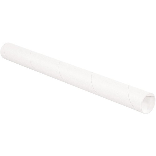 Office Depot White Mailing Tubes With Plastic Endcaps, 2" x 15" , 80% Recycled, Pack Of 50 - Shipping - 15" Length x 2" Diameter - White - Wood, Fiberboard, Plastic - 50 / Case