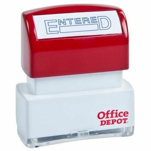 Office Depot® Brand PreInked Message Stamp, "Entered", Blue Stamps