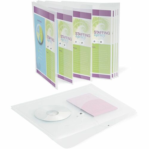 Office Depot® Brand Poly String Envelopes, Letter Size, Clear, Pack Of