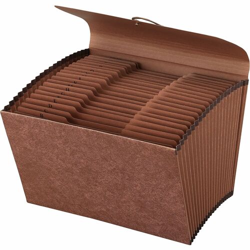 Office Depot® Brand Faux Leather Expanding File, A-Z, 21 Pockets, Legal Size (8-1/2" x 14"), 1" Expansion, Red-Brown - 8 1/2" x 14" - Capacity1" Expansion - Top Tab Location - Full Length Tab Position - Brown, Red - 30% Recycled - 1