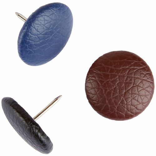 Office Depot® Brand Polyurethane Thumb Tacks, 7/16"H x 13/16"W x 13/16"D, Assorted Colors, Pack Of 6 Thumb Tacks - 0.44" Shank - 0.81" Head - 0.8" Width - for Poster, Document, Photo, Home, Office - Round Head, Strong, Easy to Use - Blue, Burgundy, Gr