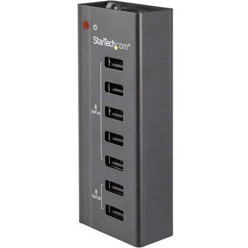 StarTech.com 7 Port USB Charging Station with 5x 1A Ports and 2x 2A Ports - USB Charging Strip for Multiple Devices - Smart Charging Capabilities - Wall-Mount Bracket - Charge mobile devices w/ this 7 port USB Charging Station - Standalone charging hub in