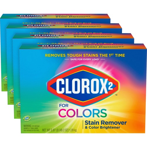 Clorox 2 for Colors Stain Remover and Color Brightener Powder - 49.20 oz (3.07 lb) - 4 / Carton - Multi