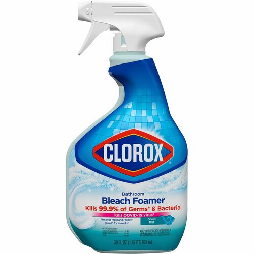 Clorox Disinfecting Bathroom Foamer with Bleach - Spray - 30 fl oz (0.9 quart) - 1 Each - Clear