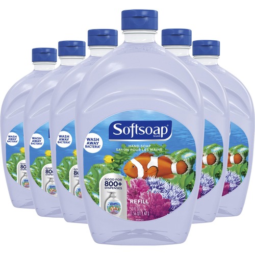 Softsoap Aquarium Soap Refill - Fresh Scent - 50 fl oz (1478.7 mL) - Flip Top Bottle Dispenser - Dirt Remover, Bacteria Remover - Hand - Clear - 6 / C