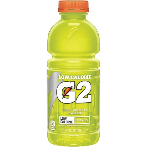 Gatorade Low Calorie G2 Sports Drink - Ready-to-Drink - Lemon Lime Flavor - 20 fl oz (591 mL) - 24 / Carton