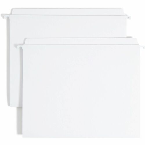 Smead FasTab Straight Tab Cut Letter Recycled Hanging Folder - 8 1/2" x 11" - Assorted Position Tab Position - White - 10% Recycled - 20 / Box