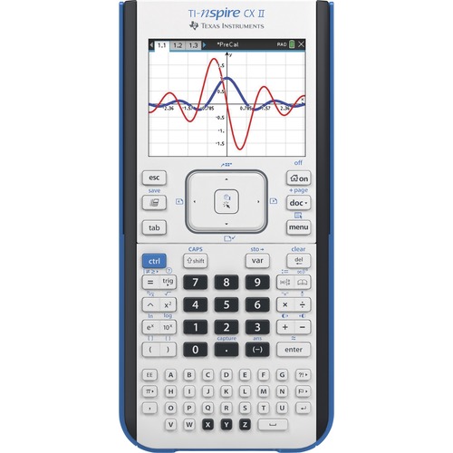 Texas Instruments Nspire CX II Graphing Calculator - Rechargeable - Battery Powered - 2" x 7.3" x 11.8" - Gray - 1 Each