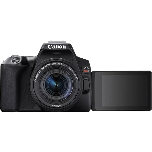 Canon EOS Rebel SL3 24.1 Megapixel Digital SLR Camera with Lens - 0.71" - 2.17" - Black - CMOS Sensor - Autofocus - 3" Touchscreen LCD - SLR Viewfinder - 3.1x Optical Zoom - Digital (IS) - 6000 x 4000 Image - 3840 x 2160 Video - 4K Recording - HD Movie Mo