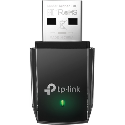 TP-Link Archer T3U - IEEE 802.11ac Dual Band Wi-Fi Adapter for PC Desktop/Notebook - USB 3.0 - 1.27 Gbit/s - 2.40 GHz ISM - 5 GHz UNII - MU-MIMO WiFi Dongle - Supports Windows 11, 10, 8.1, 8, 7, XP/Mac OS X 10.9-10.14