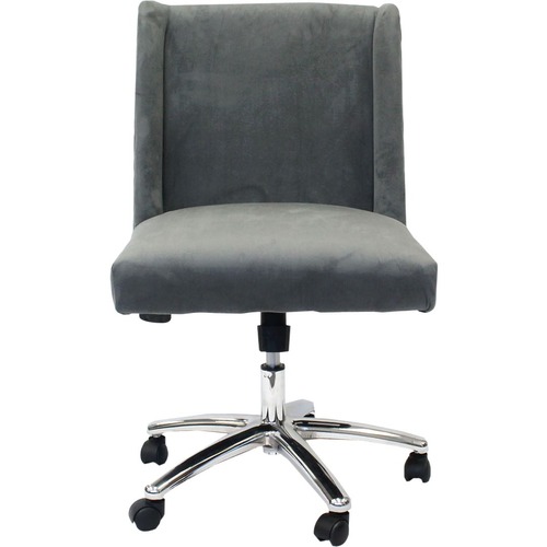 Boss Decorative Task Chair - Charcoal Grey - Charcoal Gray Seat Color - Velvet Seat Material - Charcoal Gray Back Color - Velvet Back Material - Chrome Frame Color - 5-star Base - 1 Each