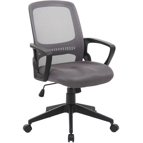 Boss Mesh Task Chair, Grey - Gray Seat Color - Gray Back Color - Black Frame Color - 5-star Base - 1 Each