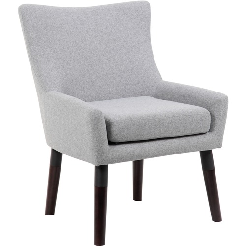 Boss Accent Chair, Granite - Granite Linen Seat - Granite Linen Back - Walnut Frame - Four-legged Base - 18.50" Seat Width x 18.50" Seat Depth - 25.5"