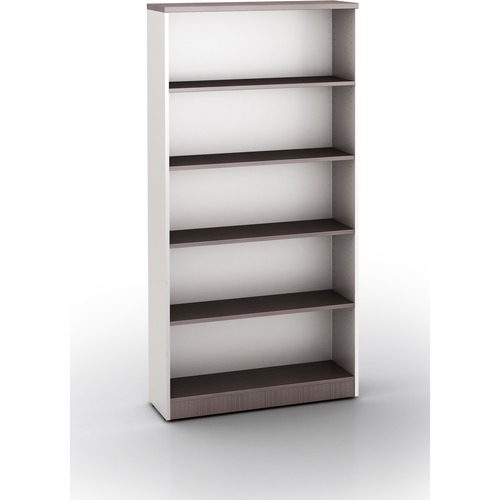Boss Simple System 35 x 12 Bookcase, Driftwood - 35.4" x 11.8"71" - Finish: Driftwood, Silver