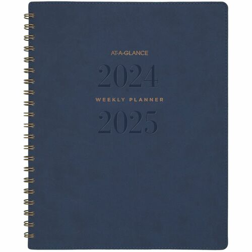 At-A-Glance Signature Collection Planner - Large Size - Julian Dates - Monthly, Weekly - 13 Month - July - July - 1 Week, 1 Month Double Page Layout - Navy, Navy Blue - 11" Height x 8.8" Width - Bleed Resistant Paper, Ruled Daily Block, Unruled Daily Bloc