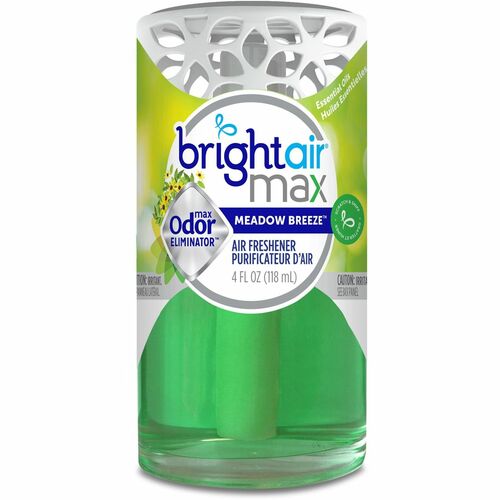 Bright Air Max Odor Eliminator - Gel - 4 fl oz (0.1 quart) - Meadow Breeze - 1 Each - Phthalate-free, BHT Free, Odor Neutralizer, Paraben-free, Formaldehyde-free, NPE-free, Triclosan-free