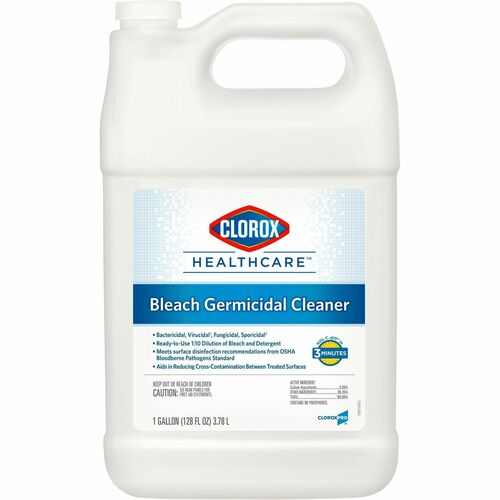 Clorox Healthcare Bleach Germicidal Cleaner Refill - Concentrate - 128 fl oz (4 quart) - 156 / Pallet - Versatile, Anti-corrosive, Disinfectant, Fast Acting, Antibacterial - White