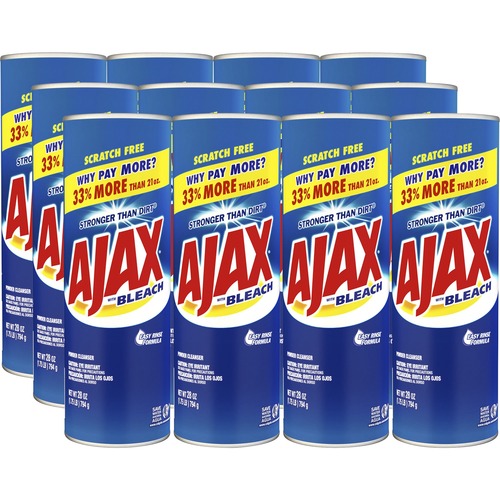 AJAX Bleach Powder Cleanser - Powder - 28 oz (1.75 lb) - 12 / Carton - Blue