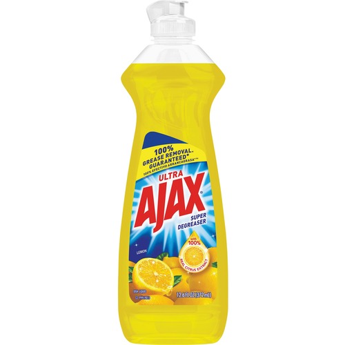 AJAX Lemon Super Degreaser - Liquid - 12.6 fl oz (0.4 quart) - Lemon Scent - 20 / Carton - Yellow