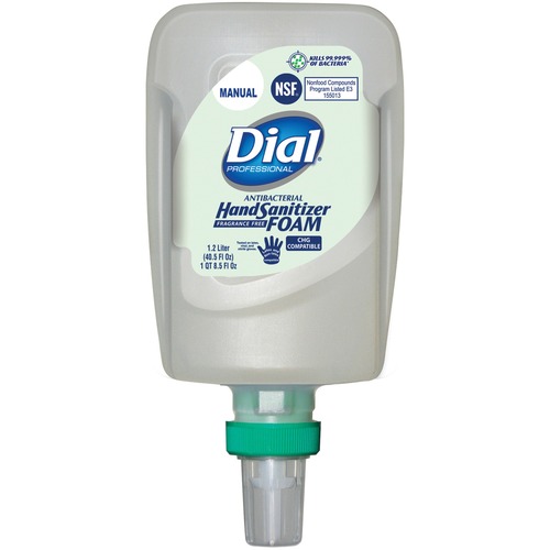 Dial Hand Sanitizer Foam Refill - 40.6 fl oz (1200 mL) - Pump Bottle Dispenser - Bacteria Remover - Hand - Clear - Fragrance-free, Dye-free - 3 / Carton