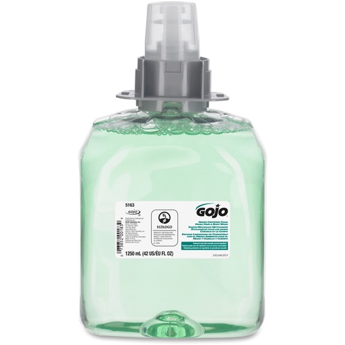 Gojo® FMX-12 Refill Green Certified Foam Wash - Cucumber Melon Scent - 42.3 fl oz (1250 mL) - Kill Germs - Hand, Hair, Body - Aqua - 3 / Carton