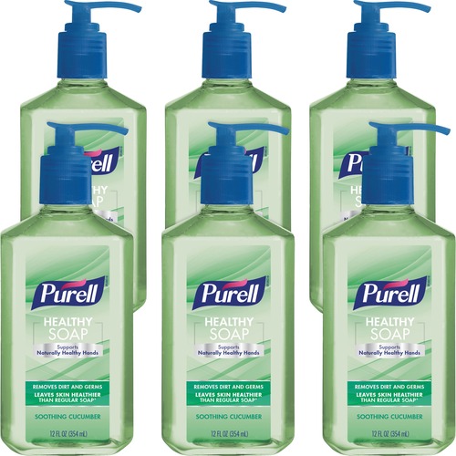 PURELL® Scented Healthy Soap Pack - Soothing Cucumber Scent - Pump Bottle Dispenser - Dirt Remover, Kill Germs - Hand, Skin - Light Green - Bio-ba