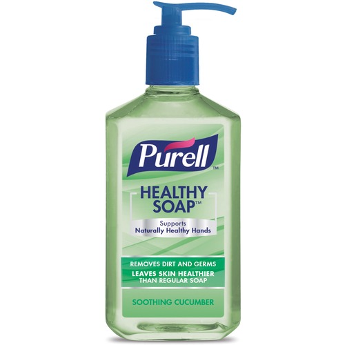 PURELL® Scented Healthy Soap - Cucumber Scent - 12 fl oz (354.9 mL) - Pump Bottle Dispenser - Dirt Remover, Kill Germs - Hand - Light Green - Bio-