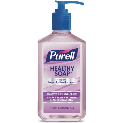 PURELL® Scented Healthy Soap - Fresh Botanicals Scent - 12 fl oz (354.9 mL) - Pump Bottle Dispenser - Dirt Remover, Kill Germs - Hand - Purple - B