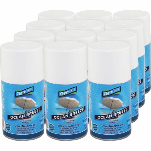 Impact Products Metered Dispenser Air Freshener Spray - Aerosol - 6000 ftÂ³ - 6.4 fl oz (0.2 quart) - Ocean Breeze - 12 / Carton - Odor Neutralizer