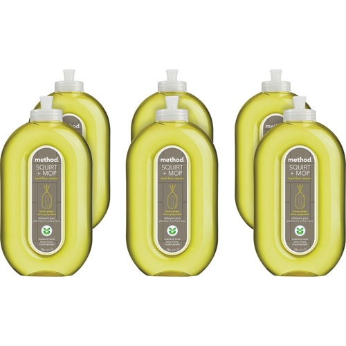 Method Squirt + Mop Hard Floor Cleaner - Ready-To-Use - 25 fl oz (0.8 quart) - Lemon Ginger Scent - 6 / Carton - Non-toxic, Deodorize, Triclosan-free, No-wax - Lemon