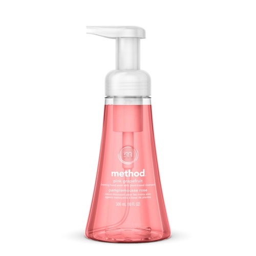 Method Foaming Hand Soap - Pink Grapefruit ScentFor - 10 fl oz (295.7 mL) - Pump Bottle Dispenser - Hand - Light Pink - Pleasant Scent, Paraben-free, Phthalate-free, Triclosan-free - 6 / Carton