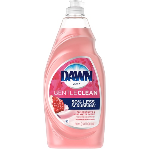 Dawn Ultra Gentle Clean Dish Soap - Liquid - 24 fl oz (0.8 quart) - Pomegranate & Rose Water Scent - 10 / Carton - Pink