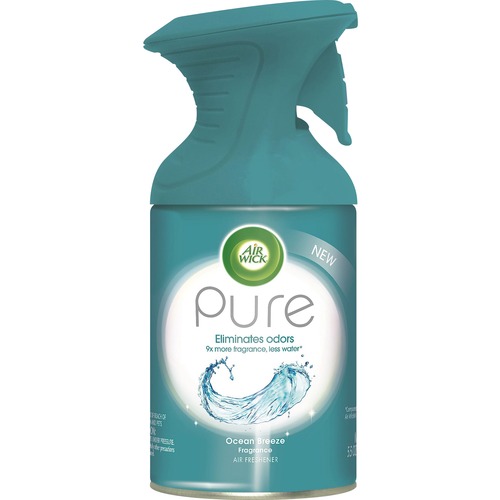 Air Wick Pure Freshener Spray - Aerosol - 5.5 fl oz (0.2 quart) - Ocean Breeze - 6 / Carton - Odor Neutralizer, Residue-free, Long Lasting