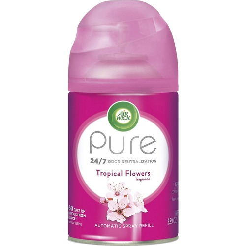 Reckitt Benckiser Pure Air Scent Freshmatic Refill - Spray - 6.2 fl oz (0.2 quart) - Tropical Flowers - 60 Day - 6 / Carton - Odor Neutralizer