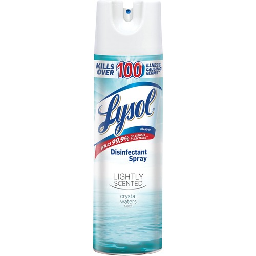 Lysol Light Disinfectant Spray - Spray - 19 fl oz (0.6 quart) - Crystal Waters Scent - 6 / Carton - Clear