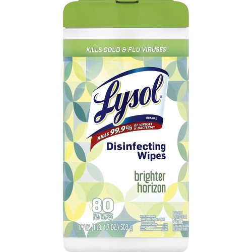 Lysol New Day Disinfect Wipes - Wipe - Bright Horizon Scent - 80 / Can - 480 / Carton - White
