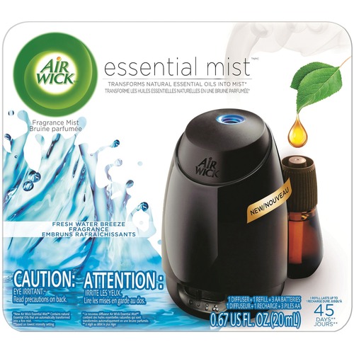 Air Wick Mist Scented Oil Diffuser Kit - Oil - Fresh Water Breeze - 45 Day - 1 Kit - Long Lasting