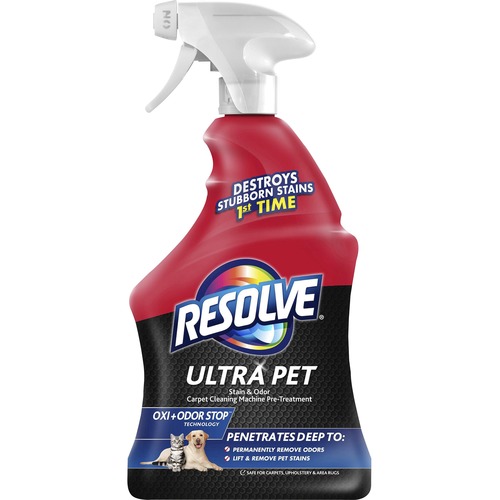 Resolve Ultra Stain/Odor Remover - For Cat, Dog - Recommended for Stain Removal, Odor Removal, Urine Stain, Feces, Urine Smell, Vomit, Red Wine, Juice, Residue, Food Stain - Fresh Scent - 1 quart - 6