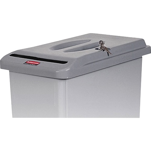 Rubbermaid Commercial Slim Jim Document Container Lid - 4 / Carton - Gray