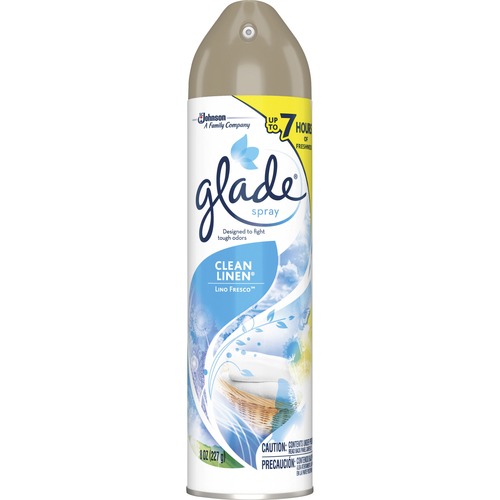 Glade Room Spray - Spray - 8 fl oz (0.3 quart) - Clean Linen - 12 / Carton - Long Lasting, Odor Neutralizer