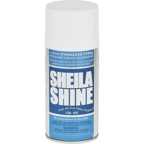 Sheila Shine Stainless Steel Polish - Aerosol - 10 fl oz (0.3 quart) - 12 / Carton - White