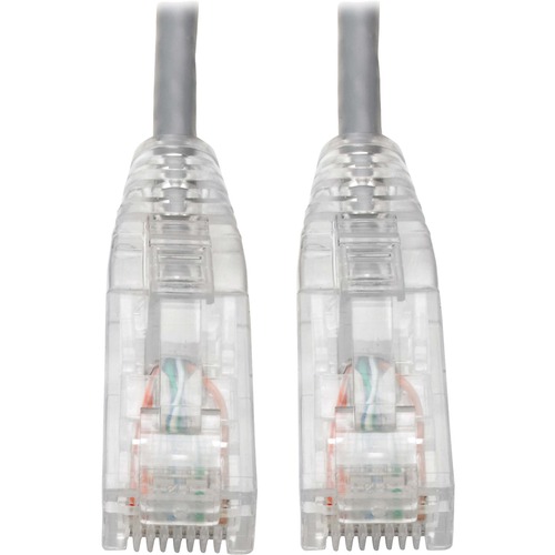Tripp Lite Cat6 UTP Patch Cable (RJ45) - M/M, Gigabit, Snagless, Molded, Slim, Gray, 8 in. - 8" Category 6 Network Cable for Switch, Patch Panel, Hub, Workstation, Network Device, Router, Printer, Computer, Photocopier, Server, Modem - First End: 1 x RJ-4