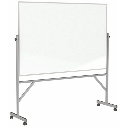 Ghent Dry Erase Board - 72" (6 ft) Width x 48" (4 ft) Height - White Porcelain Surface - Satin Aluminum Frame - Rectangle - Vertical - Magnetic - Assembly Required - 1 Each